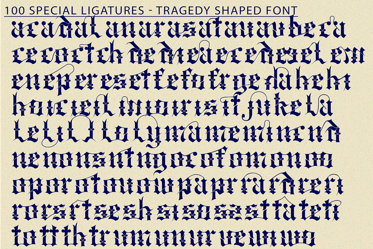 Tragedy Shaped | Blackletter Font, a Blackletter Font by 177Studio (Photo 7 of 8)