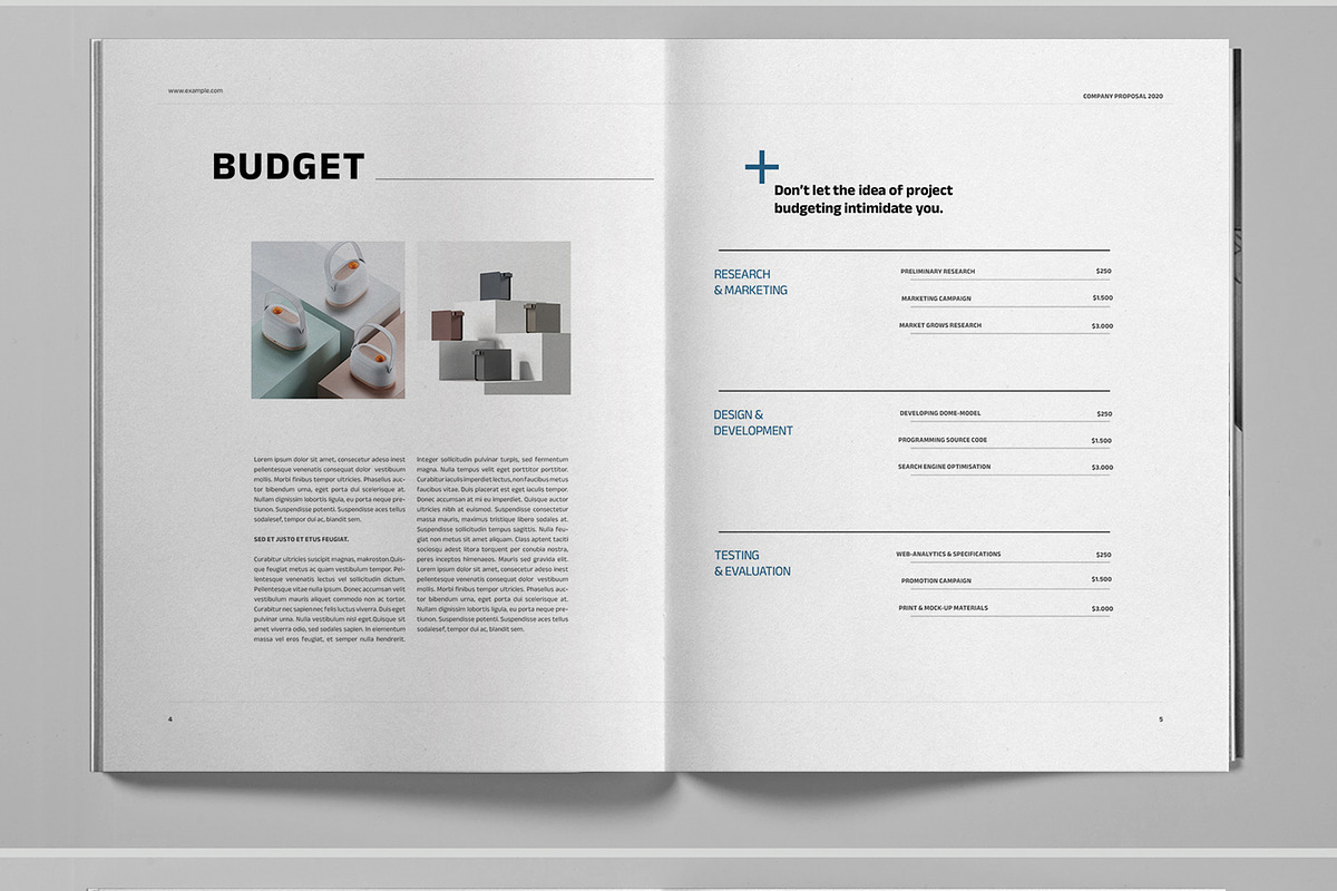 Blue Project Proposal Brochure, a Brochure Template by Boris Cupac (Photo 4 of 7)