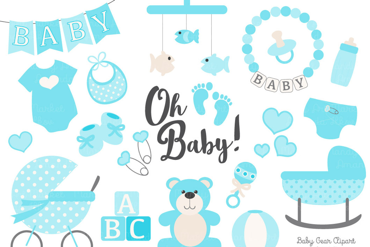 Vector Baby Clipart in Tropical Blue, an Illustration by Amanda Ilkov (Photo 1 of 2)