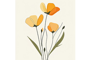 Minimalist floral abstract, an Illustration by Lermont51