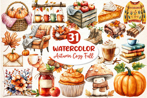 Autumn Clipart Cozy Fall Clipart, an Icon by Dream Creation