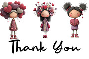 Quirky Valentine Day Girl Clipart, an Illustration by CraftArtStudio (Thumbnail 6 of 6)