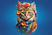 Cat Art Clipart Sublimation Bundle, a Seasonal Illustration by Craft Nest (Thumbnail 4 of 5)