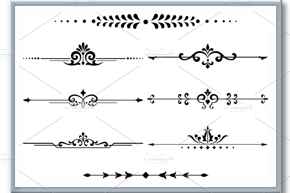 Vintage set of decorative elements, a Decorative Illustration by RODINA (Photo 2 of 3)