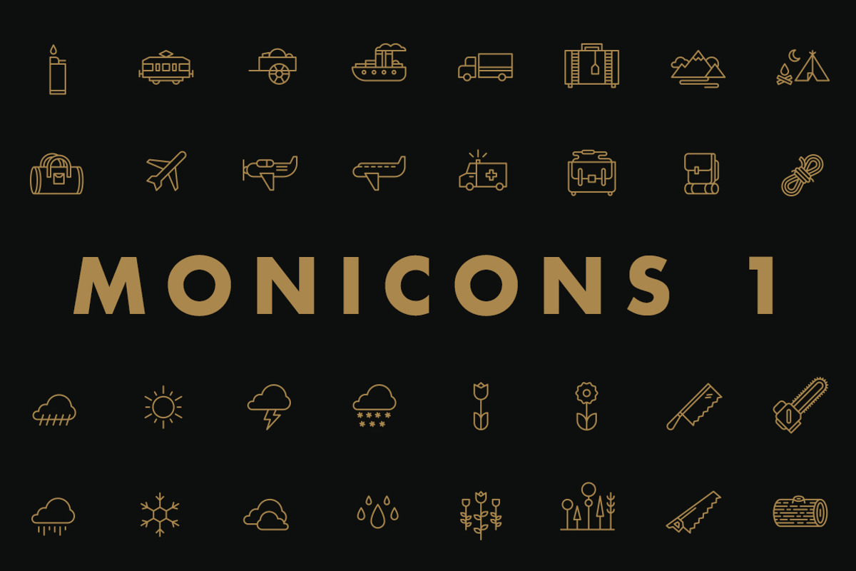 Monicons 1 - 100 icons, an Outline Icon by timboelaars (Photo 1 of 3)