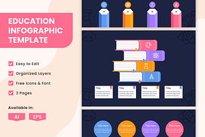 Education Infographic Template, a Templates & Theme by Bartama Graphic