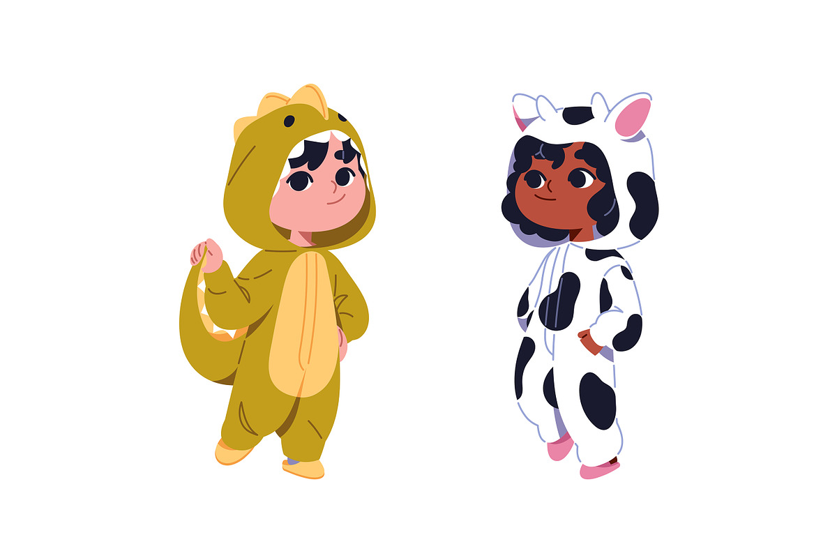 Cute children in kigurumi set, a Person Illustration by PaperTrident (Photo 4 of 6)