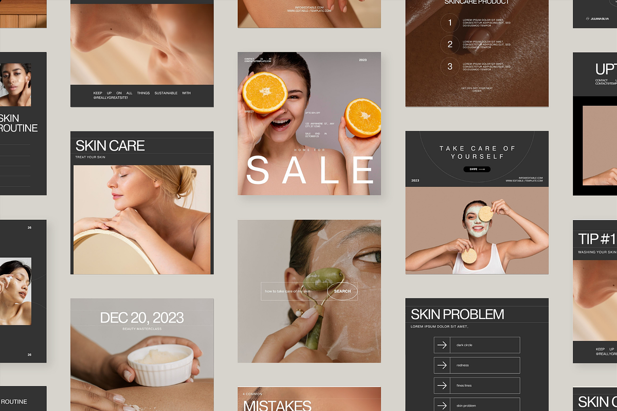 Instagram Beauty Template, a Social Media Template by Prapti Design (Photo 2 of 12)