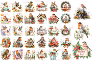 Christmas Robin Bird Clipart Bundle, an Illustration by Markicha Art (Thumbnail 6 of 7)