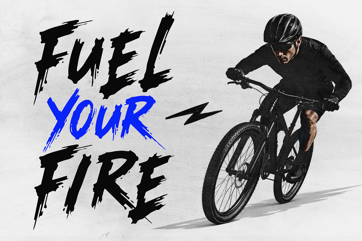 Kuru Trapin Energetic Brush Font, a Handwritten Font by Maulana Creative (Photo 3 of 7)