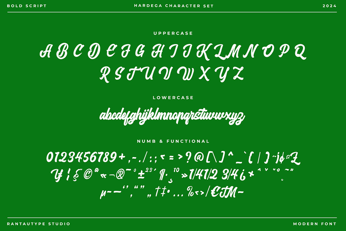 Hardega Bold Script Font, a Script Font by RantautypeStudio (Photo 16 of 17)
