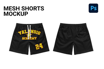 mesh shorts mockup, a Bottom Mockup by yalanois
