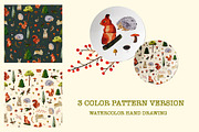 Watercolor Woodland Animals, a Pattern Graphic by KlymchukArtworks (Thumbnail 2 of 8)