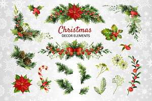 Christmas decorative elements.