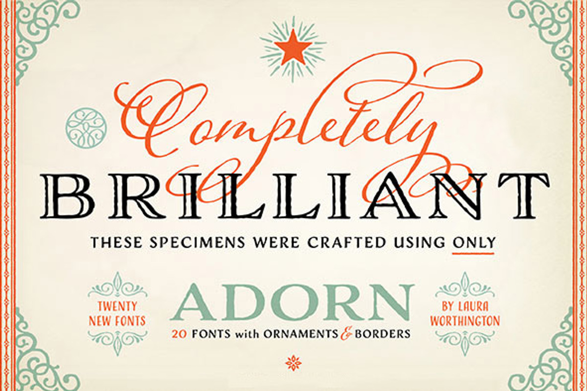 Adorn Collection, a Sans Serif Font by Laura Worthington (Photo 1 of 62)