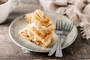 Homemade apple strudel slice, a Food & Drink Photo by etorres69