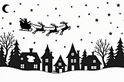 Christmas Night Silhouette Set, an Illustration by BIPLOB EXPERT (Thumbnail 4 of 21)