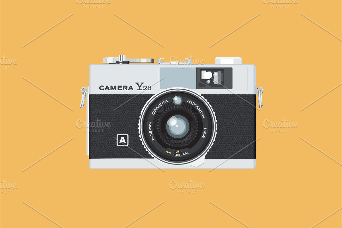 Retro 35mm Rangefinder Film Camera, an Object Illustration by BenDesigner