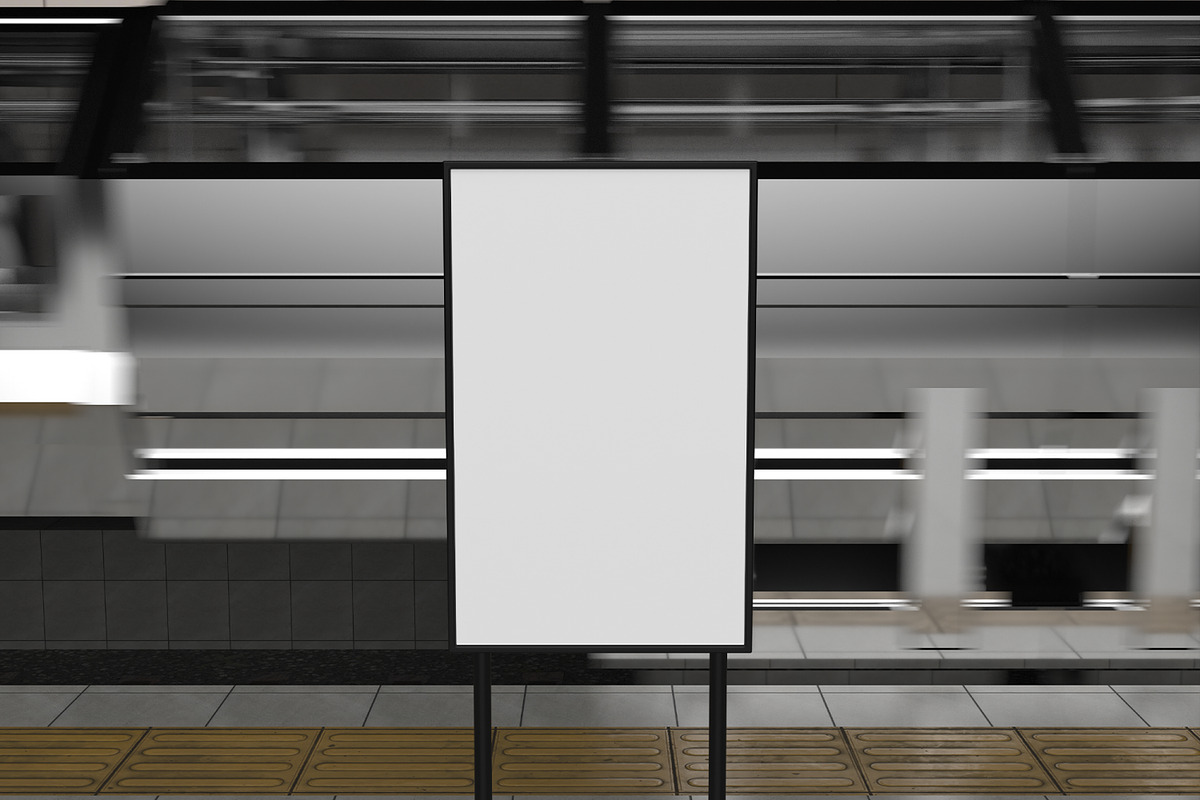 Subway Poster Mockup, an Advertising Mockup by Permadi Creative (Photo 2 of 5)