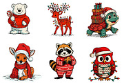 Christmas Animals Sublimation, an Illustration by CreationArt (Thumbnail 2 of 5)