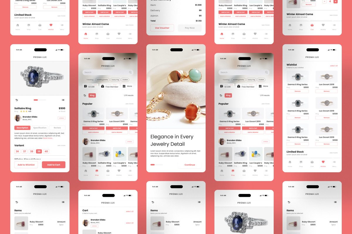 Prisma Lux - Fashion Shop Mobile App, an UI Kit Template by twinstd (Photo 4 of 4)