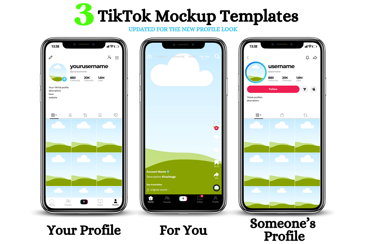 TikTok Mockup Canva Template, a Social Media Template by GraphiCarola (Photo 2 of 6)