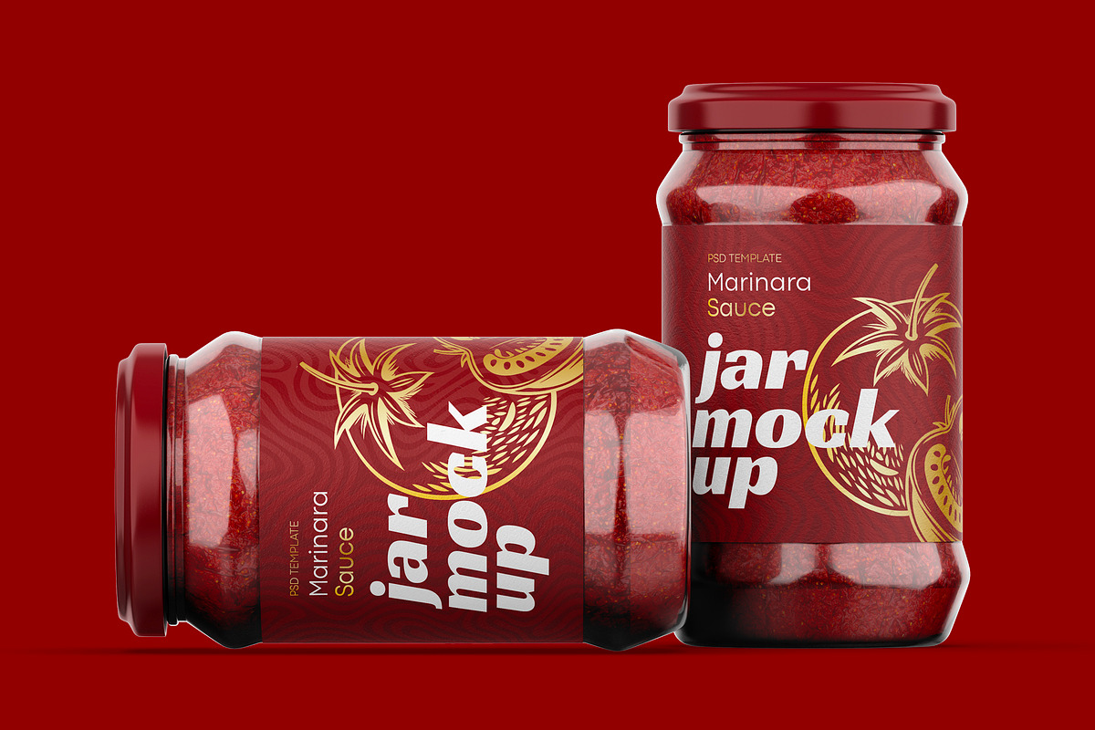 Marinara Sauce Jar Mockup, a Packaging Mockup by Dev.Rawat21 (Photo 3 of 4)
