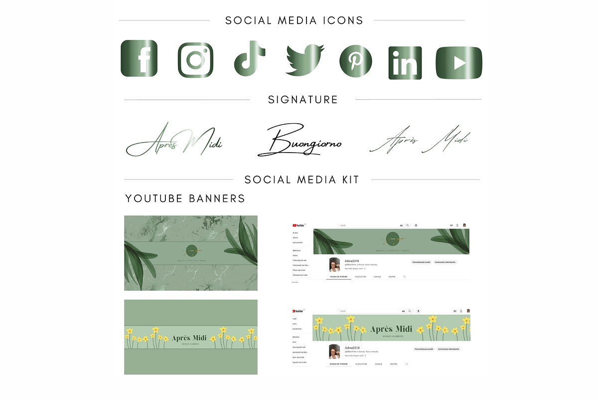 Canva Branding Kit Green Sage, a Branding & Logo Template by CopertiniStudio (Photo 5 of 8)