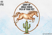 Giddy Up Jingle Horse Sublimation Pn, a Graphic by Libby Wishes (Thumbnail 1 of 6)