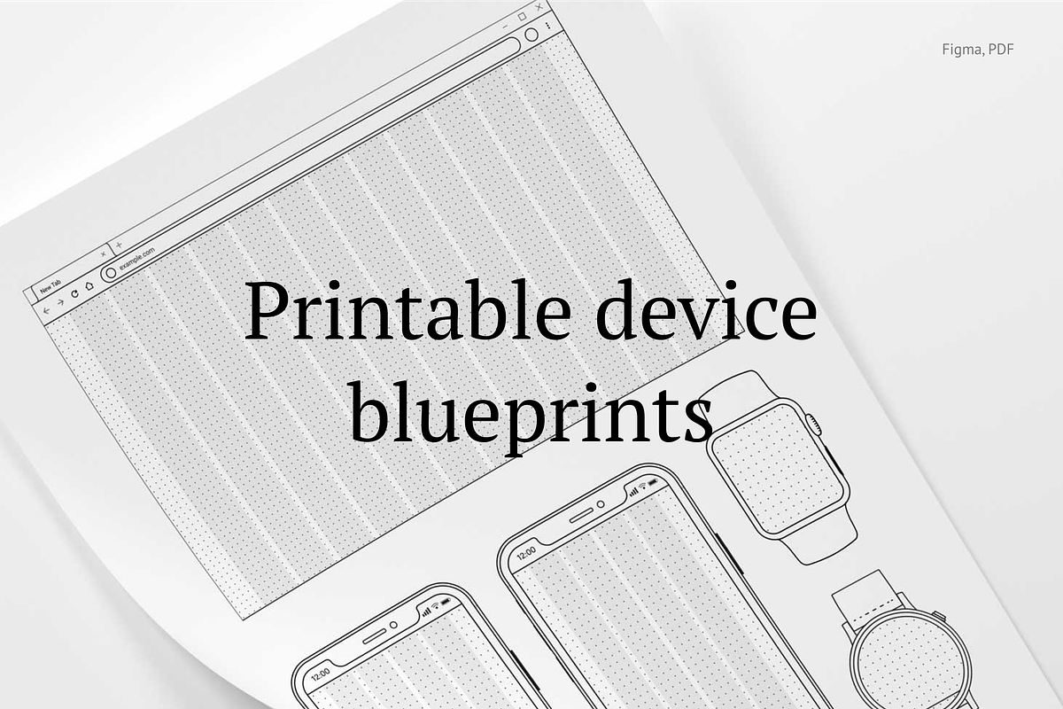 Printable device blueprints, a Templates & Theme by Calin's Design Goodies
