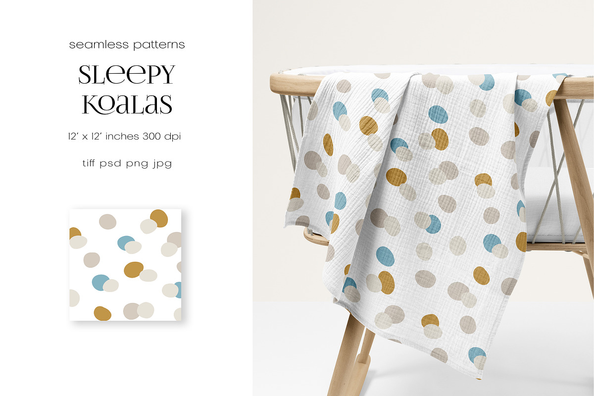 Sleepy Koalas – Seamless Patterns, a Pattern Graphic by PROTEA Watercolor Studio (Photo 5 of 8)