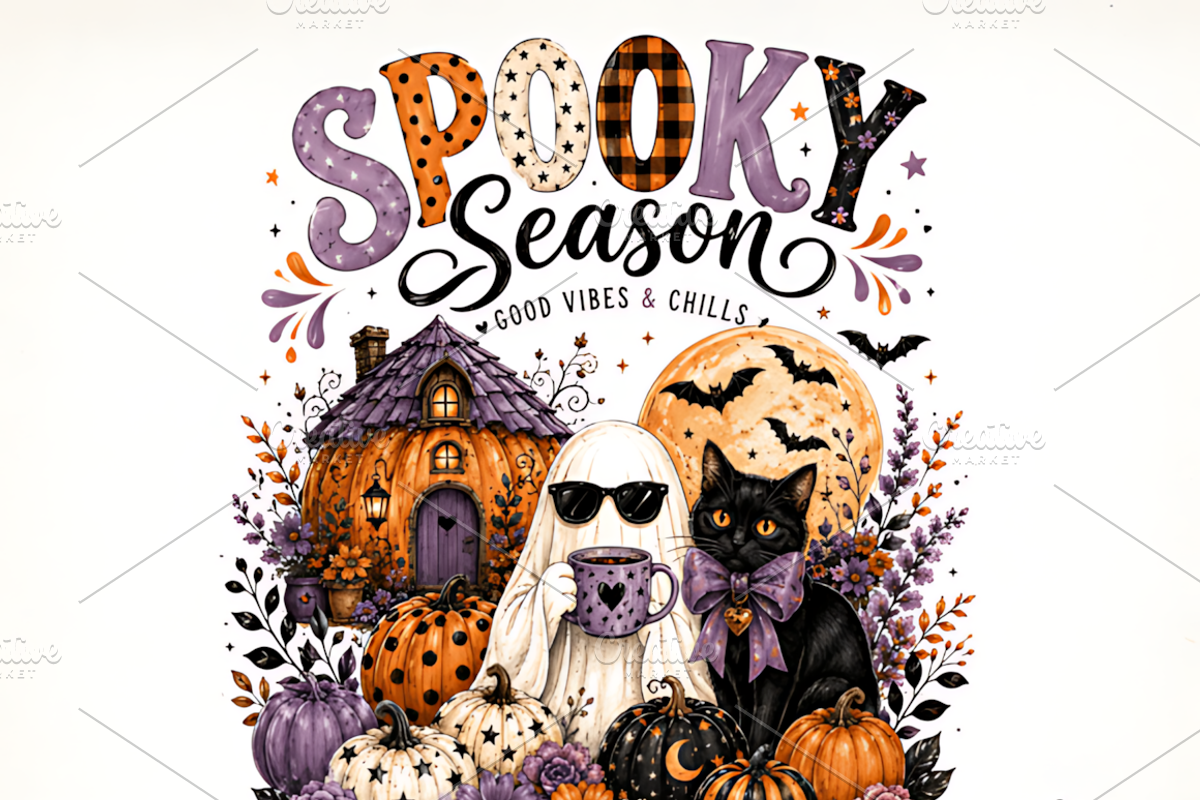 Spooky Season Good Vibes and Chills, a Seasonal Illustration by Coco Bloom (Photo 1 of 3)