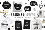 Friends Forever - Childrens font duo, a Script Font by JuliyArt (Thumbnail 1 of 13)