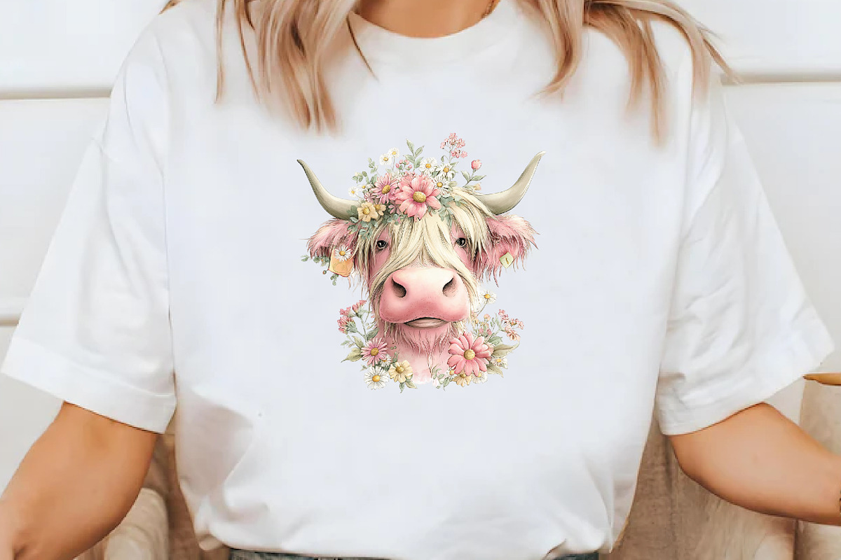 Whimsical Summer Highland Cow Clipar, an Illustration by Designworld (Photo 6 of 8)