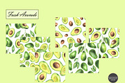 Watercolor Avocado Seamless Patterns, a Food Illustration by OlDm_Shop (Thumbnail 8 of 10)