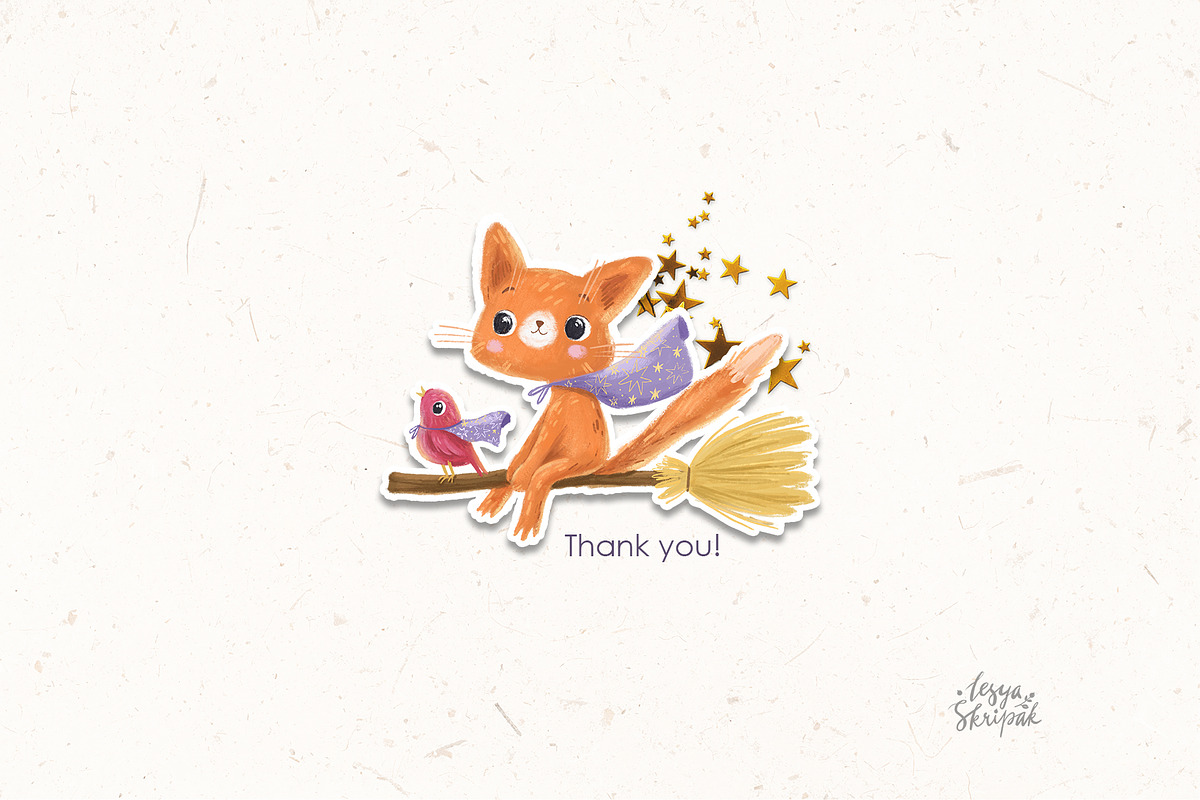 Cute Halloween clipart, an Animal Illustration by Lesya Skripak (Photo 8 of 8)