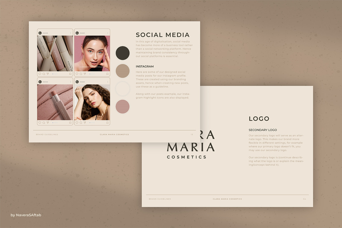 Clara | Brand Guidelines Template, a Branding & Logo Template by Naveera Aftab (Photo 5 of 7)