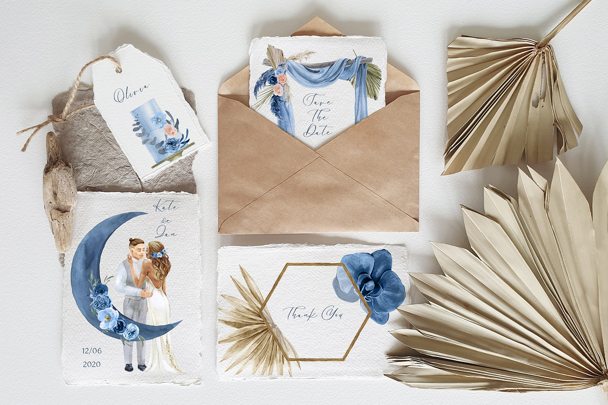 -20% Boho Wedding Portrait Creator, a Decorative Illustration by Cat In Colour (Photo 2 of 12)