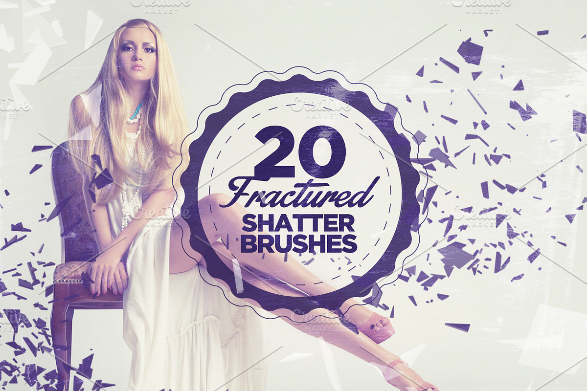 20 Fractured Shatter Brushes, a Brush Add-On by Layerform Design Co. (Photo 1 of 4)