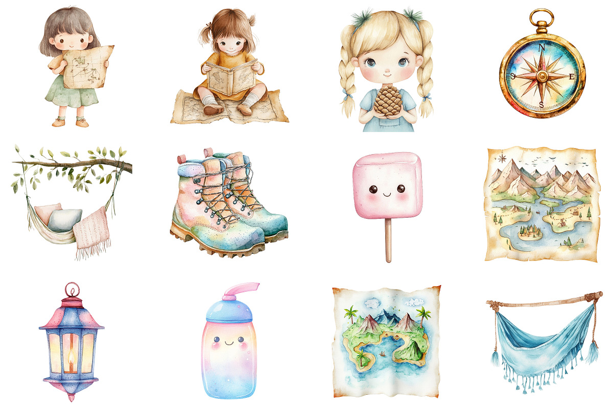 Cute Camping Clipart, an Illustration by CitraGraphics (Photo 2 of 5)