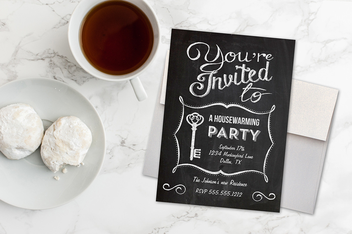 Chalkboard Housewarming Invitation, an Invitation Template by Charming Ink (Photo 1 of 2)