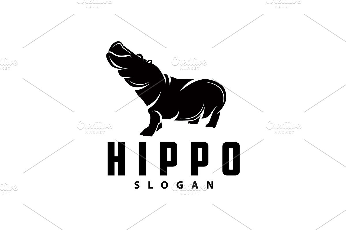 Hippo logo vector simple silhouette, a Branding & Logo Template by Maylianaw28