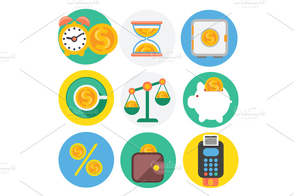 Set Of Money Finance Banking Icons
