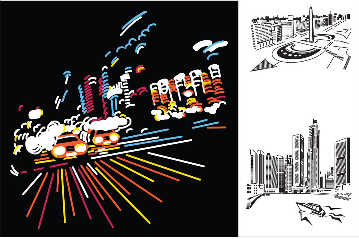 9 vectors abstract urban landscapes, an Illustration by Crowhouse (Photo 2 of 4)