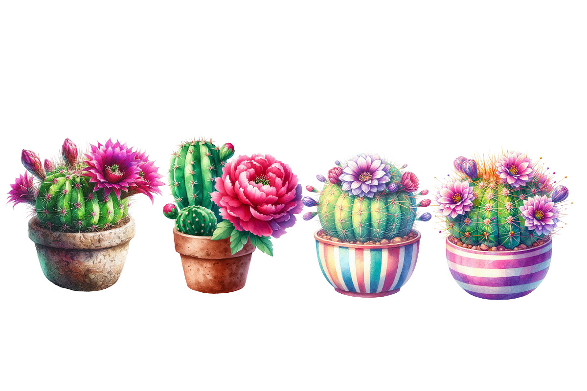 Watercolor Cactus Clipart, an Illustration by Designworld (Photo 5 of 5)