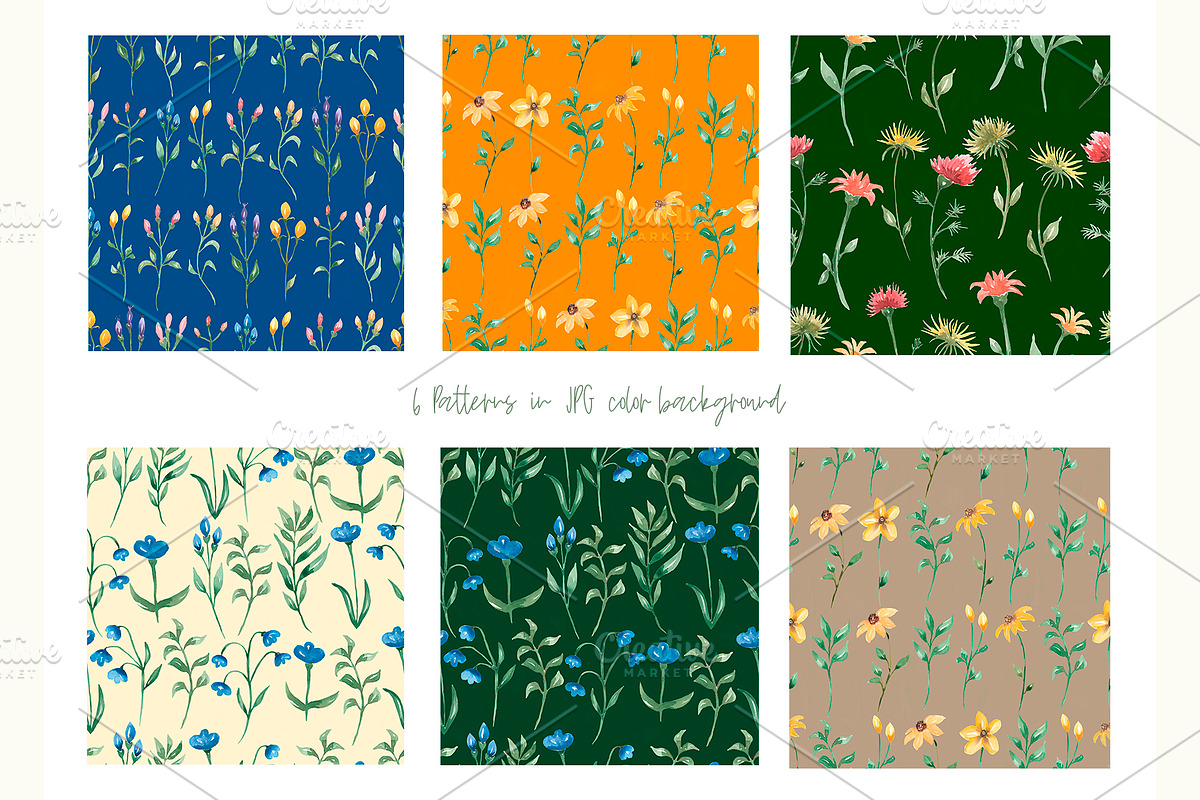 Watercolor Wildflowers Collection, a Decorative Illustration by MayaNavits (Photo 10 of 14)