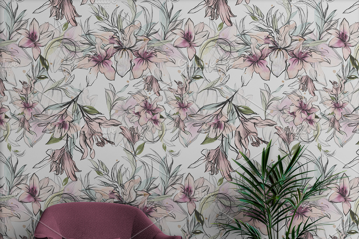 Wallpaper Mockup/ Chair Scene Psd, a Product Mockup by Nora Gad (Photo 5 of 10)