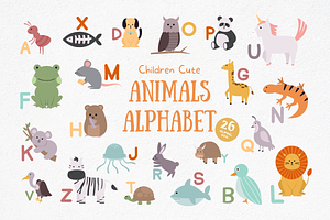 Children Cute Animals Alphabet