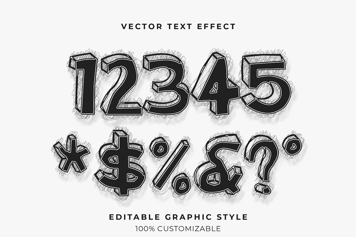 Sketch Doodle 3D Bold Text Effect preview 2