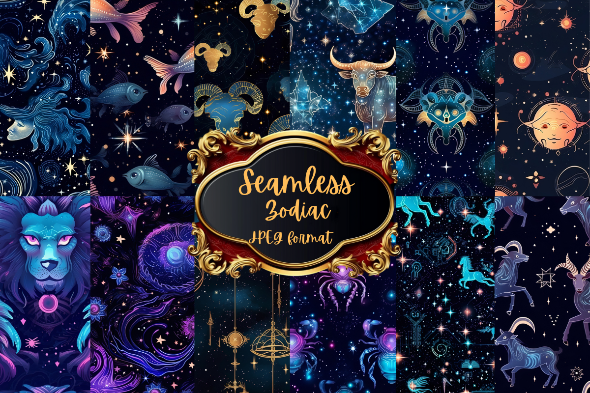 Zodiac Seamless Digital Paper, a Pattern Graphic by Agnesagraphic (ID 95) (Photo 1 of 7)